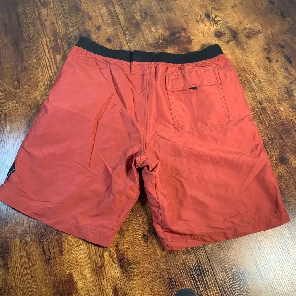 Prana Mojo Shorts Orange Elastic Waist Athletic Mens Size‎ Extra Large
